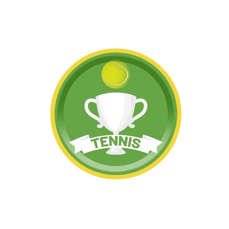 Tennis Small Round Dessert Paper Plates, 7 Inches, 8 Count