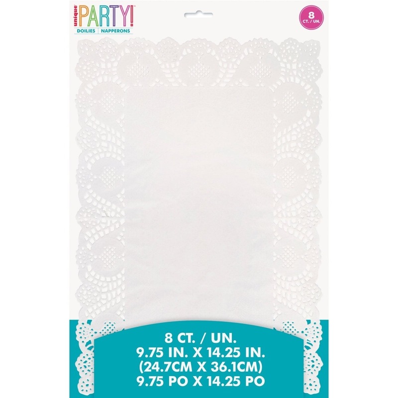 White Placemat Doilies, 9.75 x 14.25 Inches, 8 Count