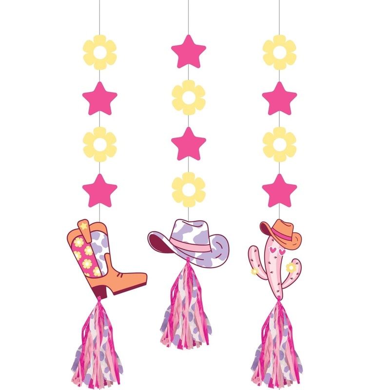 Boots and Bows Birthday Hanging Cutouts, 5 Count