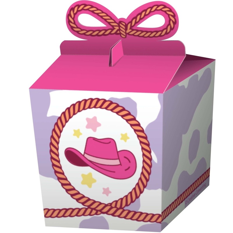 Boots and Bows Birthday Treat Boxes, 8 Count