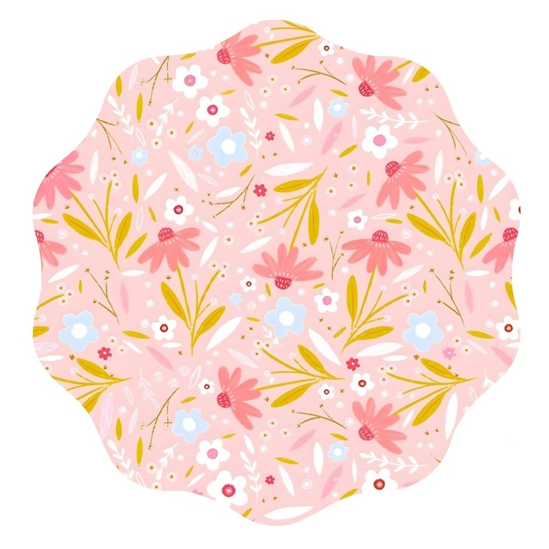Daisy Daydream Large Lunch Paper Plates, 9 Inches, 8 Count