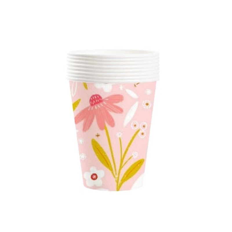 Daisy Daydream Paper Cups, 9 Oz, 8 Count