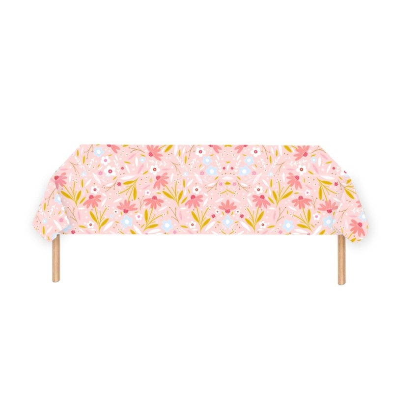 Daisy Daydream Rectangular Paper Table Cover, 47 x 70 Inches, 1 Count