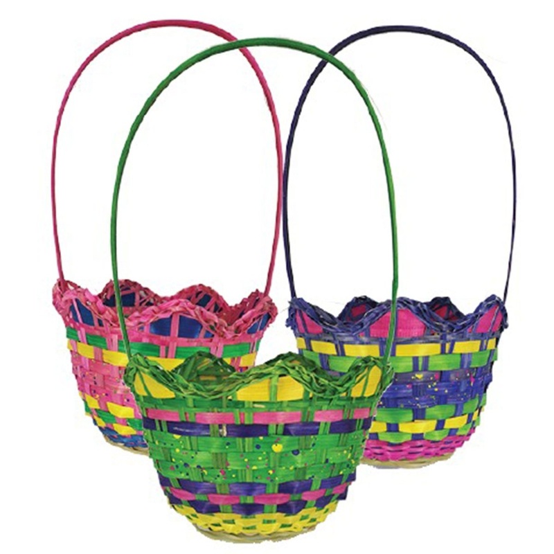 Easter Colorful Woven  Basket, Assortment, 1 Count