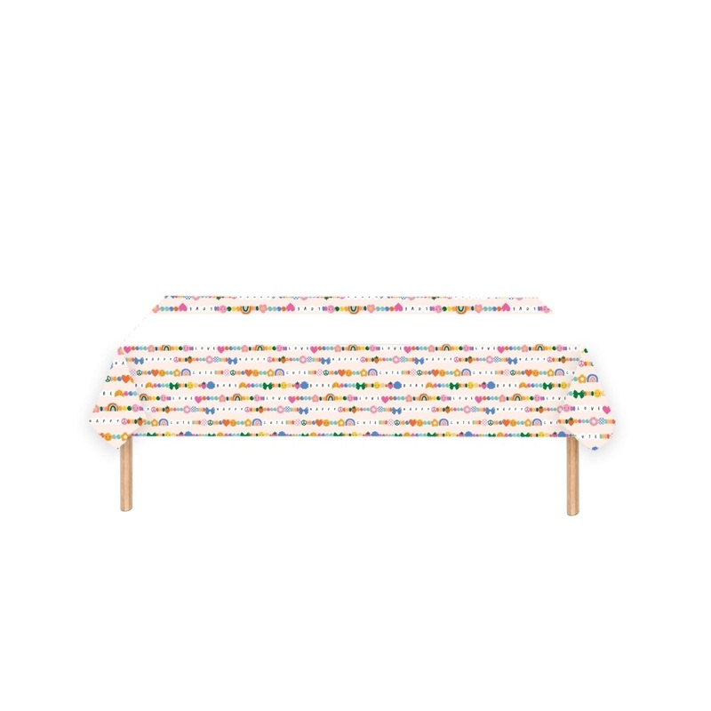 Friendship Rectangular Paper Table Cover, 47 x 70 Inches, 1 Count