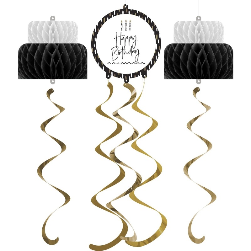 Golden Wishes Birthday Hanging Decoration Kit, 1 Count