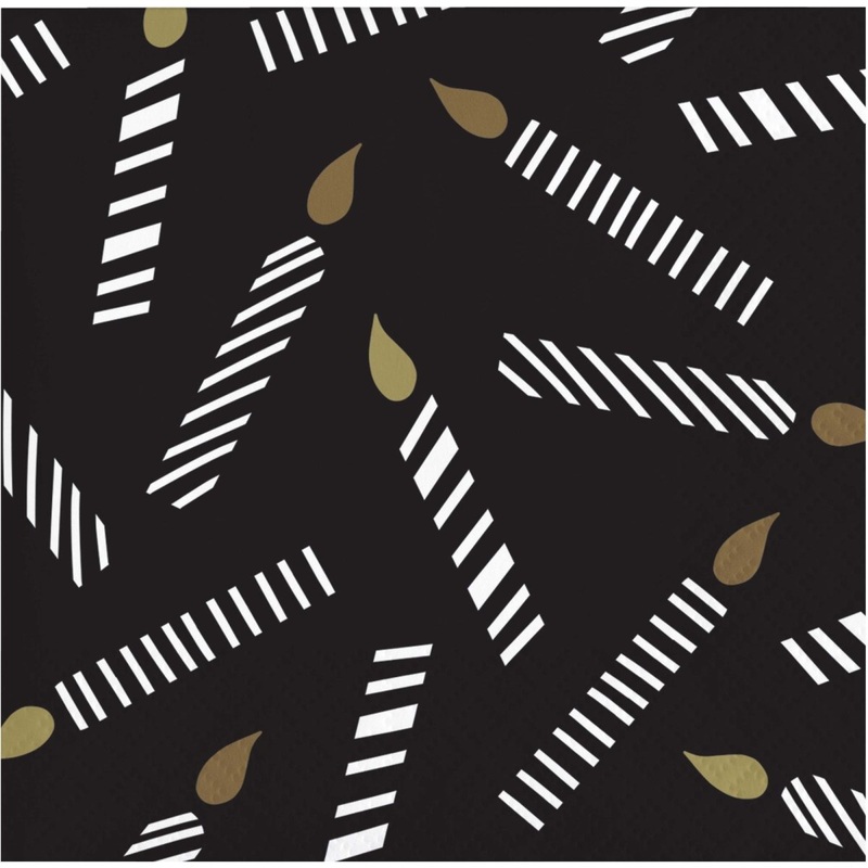 Golden Wishes Birthday Small Beverage Napkins, 16 Count