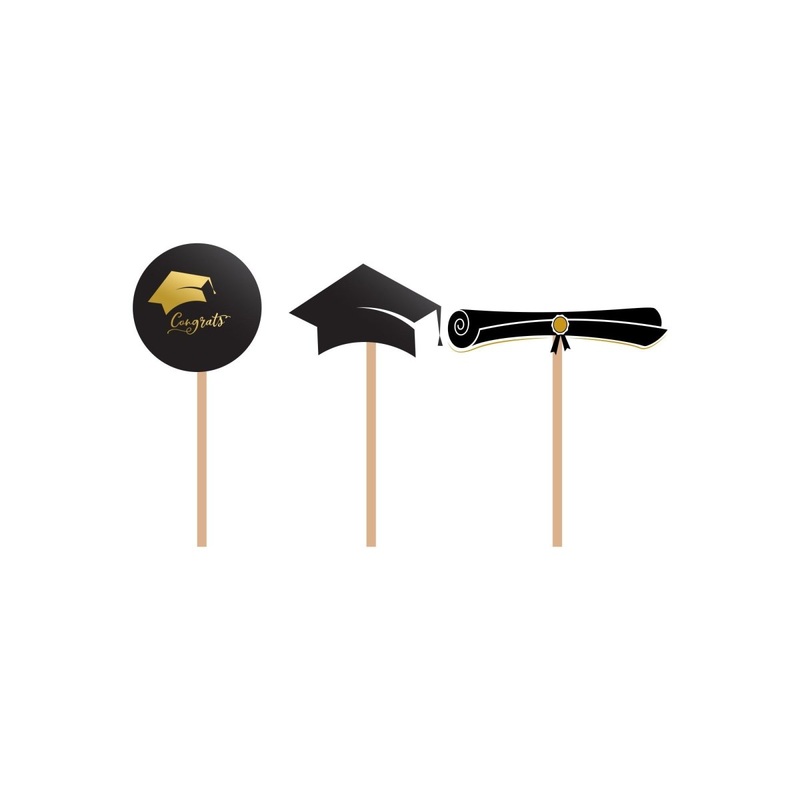 Graduation Cupcake Toppers, 12 Count