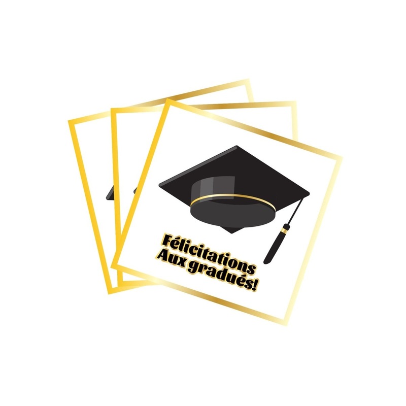 Graduation Large Lunch Napkins, French, 16 Count