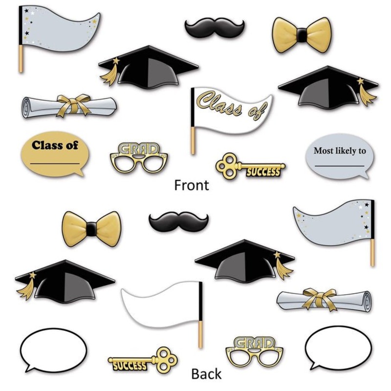 Graduation Photobooth Accessories, 11 Count