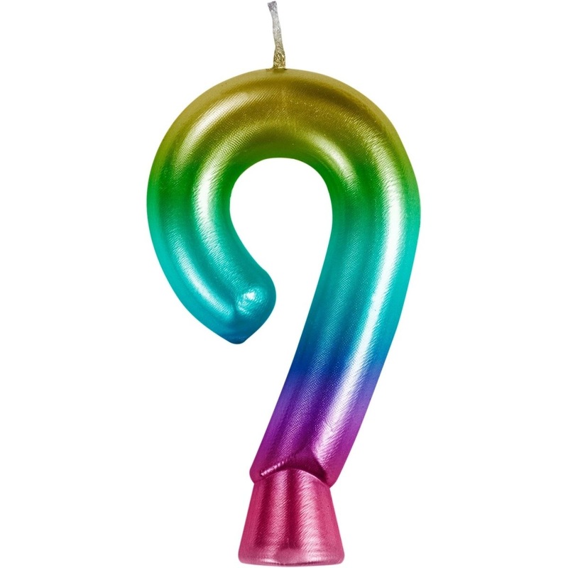 Metallic Rainbow Number 9 Birthday Candle, 1 Count
