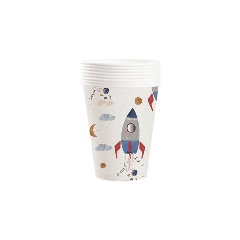 Rocket Blast Birthday Paper Cups, 9 Oz, 8 Count