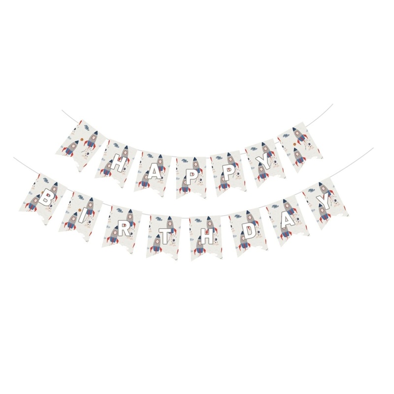 Rocket Blast Happy Birthday Paper Banner, 118 Inches, 1 Count