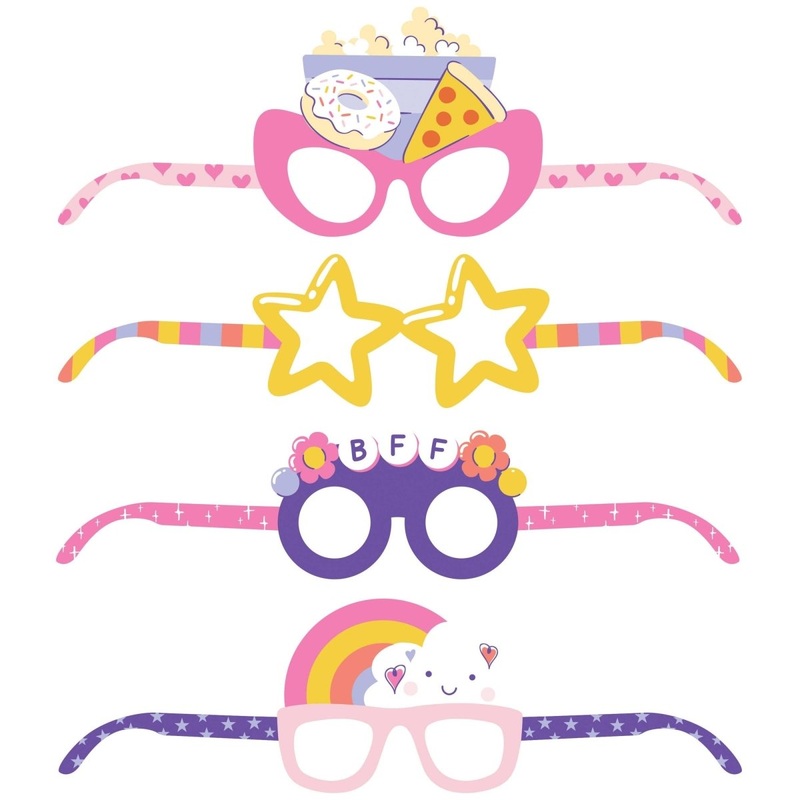 Sweet Dreams Birthday Paper Glasses, 4 Count