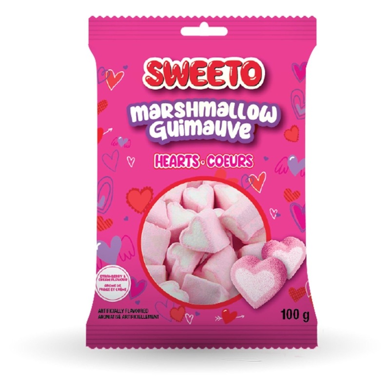 Sweeto Marshmallow Hearts, 100g, 1 Count