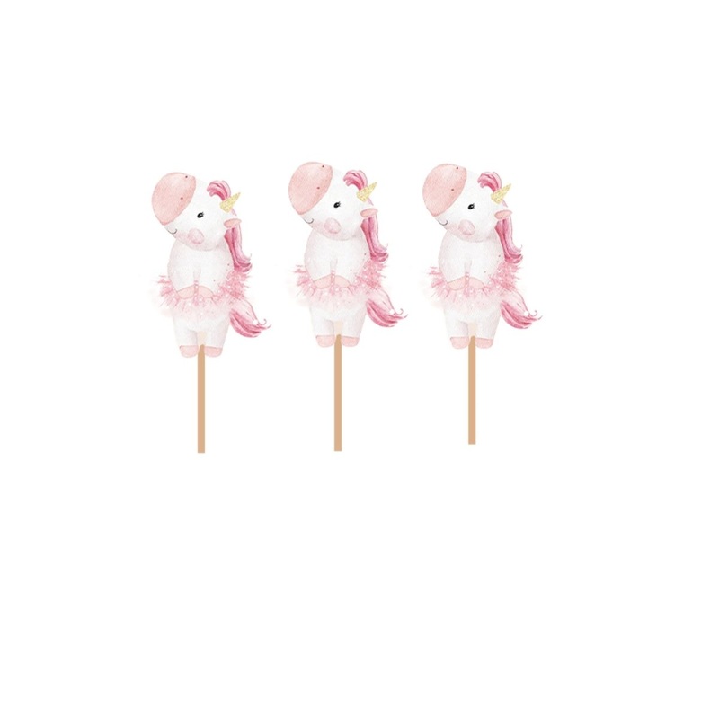 Unicorn Dreams Birthday Cupcake Toppers, 12 Count