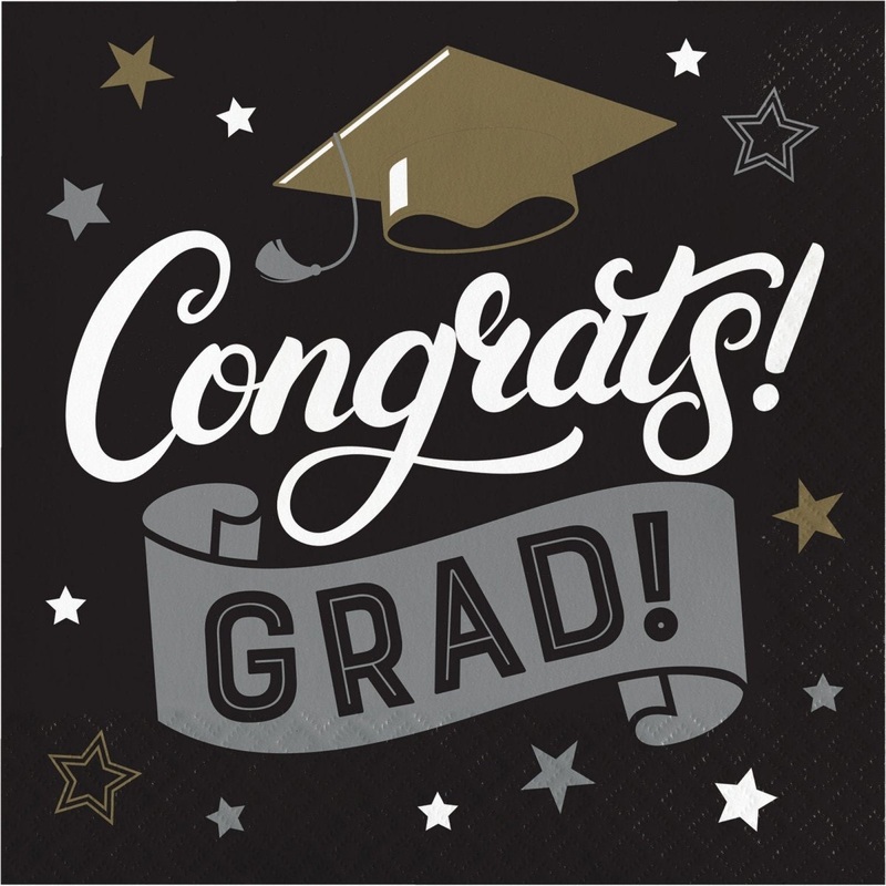Grad Glamor Large Lunch Napkins, 16 Count