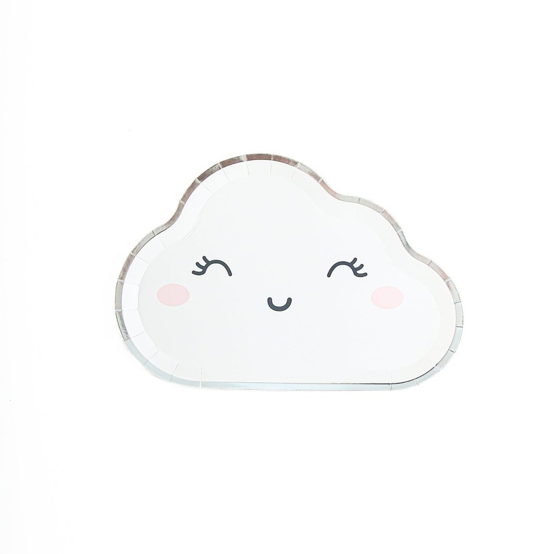 Large Cloud-Shaped Lunch Paper Plates, 10 Inches, 8 Count