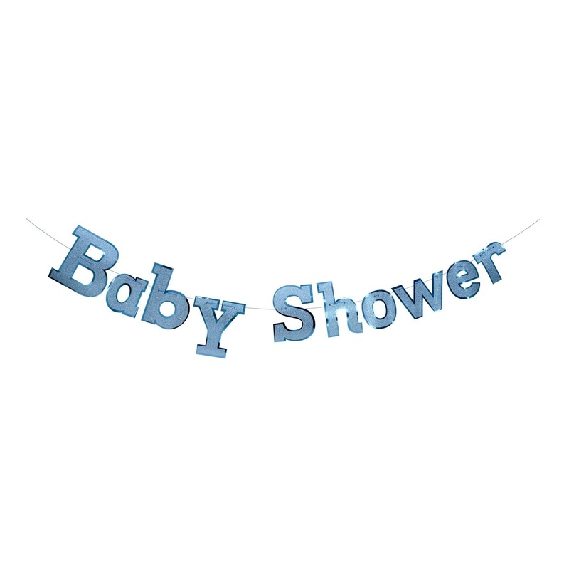 Light Blue Baby Shower Diamond Letter Banner, 94 Inches, 1 Count