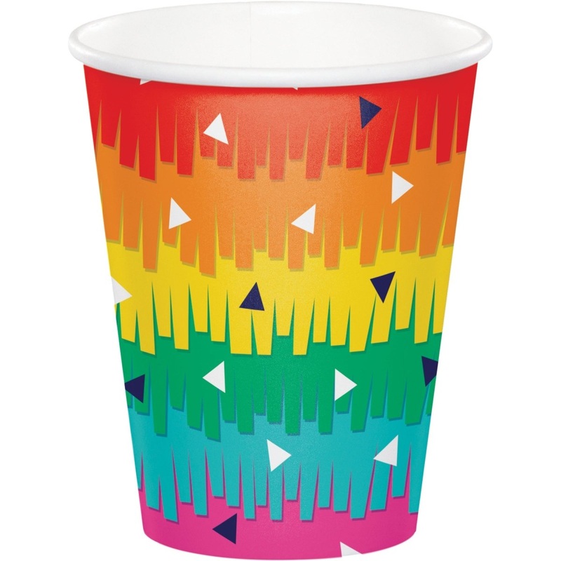 Mexican Fiesta Paper Cups, 9 Oz, 8 Count