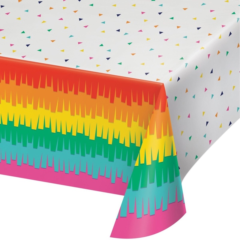 Mexican Fiesta Rectangular Plastic Table Cover, 54 x 102 Inches, 1 Count