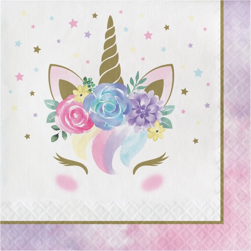 Unicorn Baby Large Lunch Napkins, 16 Count