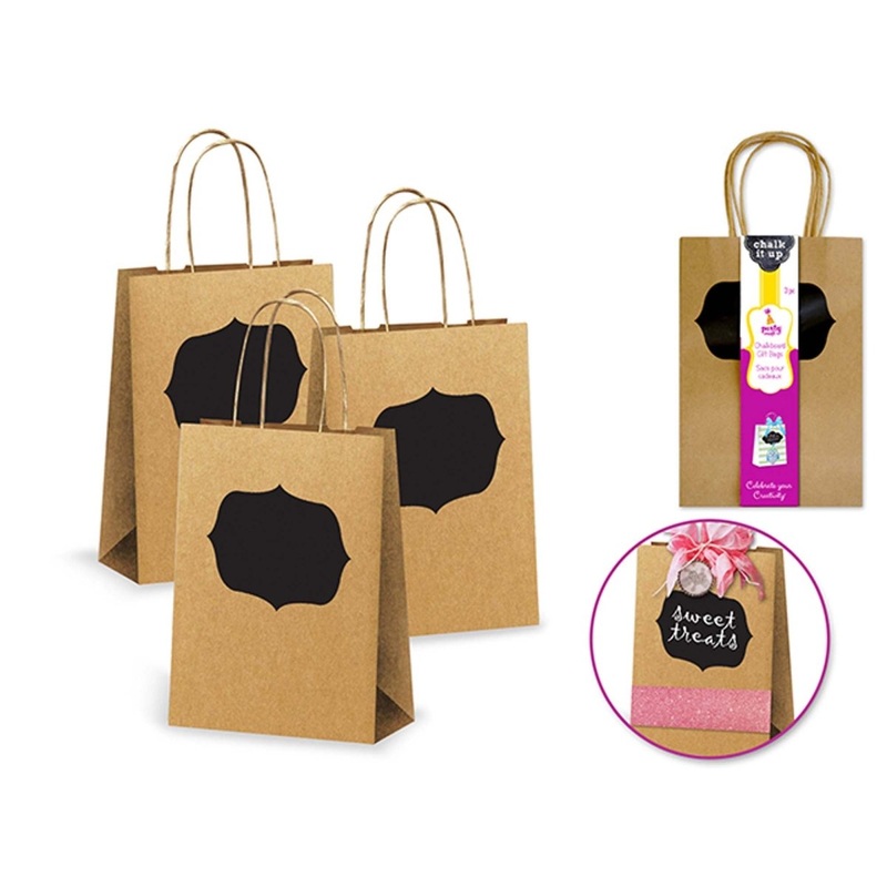Chalk It Up Kraft Favour Bags, 3 Count
