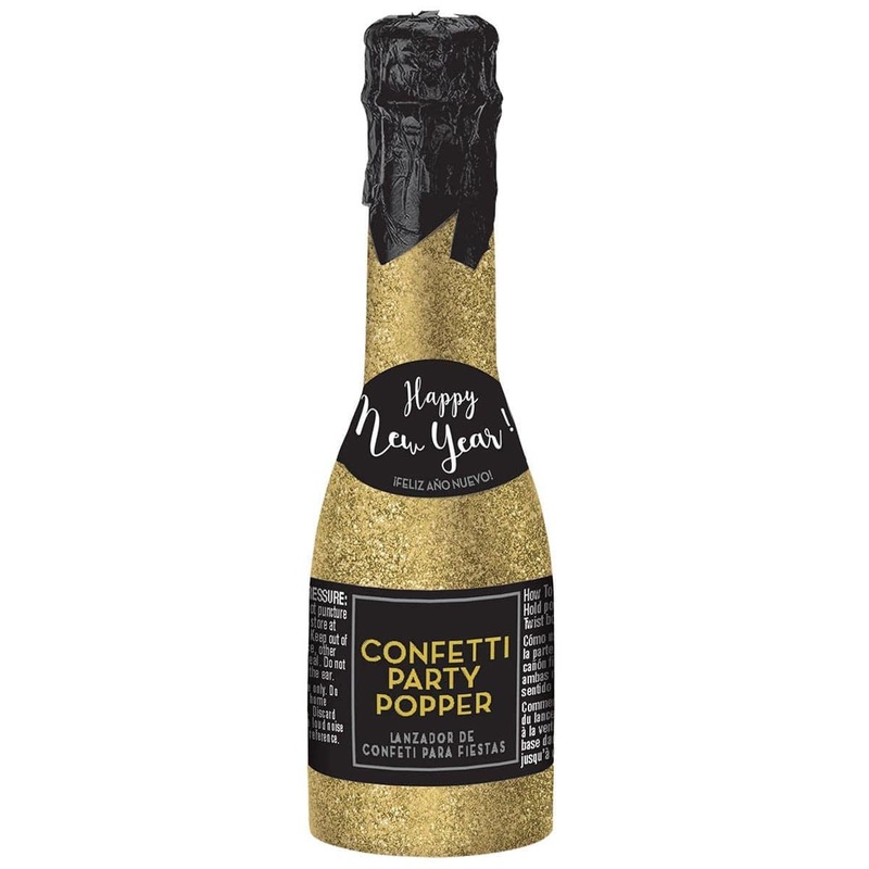 Champagne Bottle Party Poppers - Gold