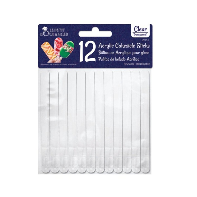 Clear Acrylic Cakesicle Stick, 12 count
