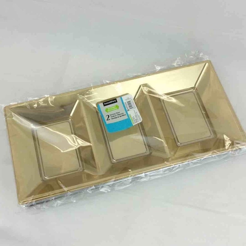 Gold Snack Tray, 2 Count