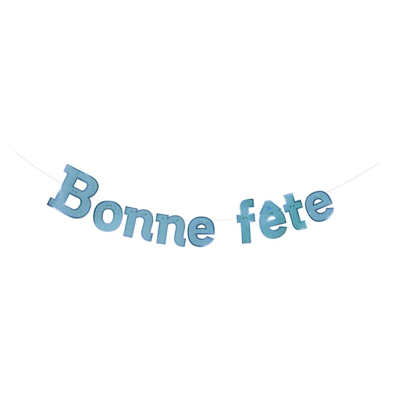 Light Blue "Bonne Fte" Diamond Letter Banner, 94 Inches, 1 Count