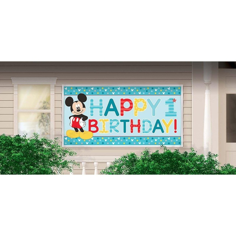 Mickey 1st Birthday - Banner 65 X 33.5 In.