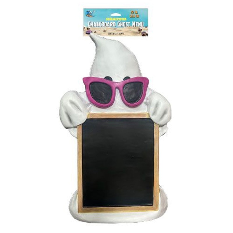 Summerween Chalkboard Ghost Menu, 22 Inches, 1 Count