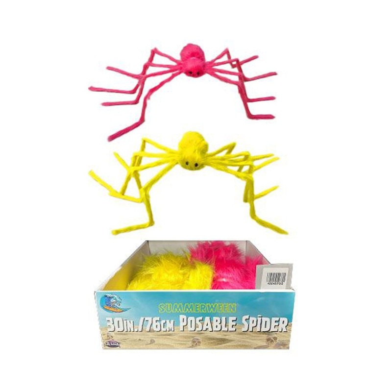 Summerween Fuzzy Spider Decoration, 30 Inches, Assortment, 1 Count