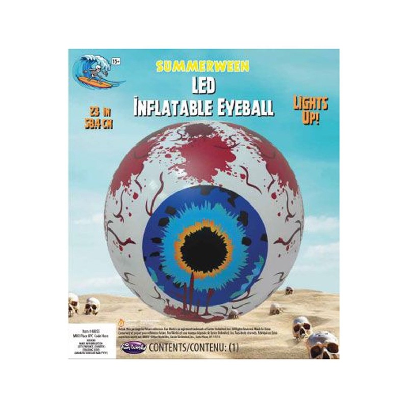 Summerween Inflatable Eyeball with LED, 23 Inches, 1 Count