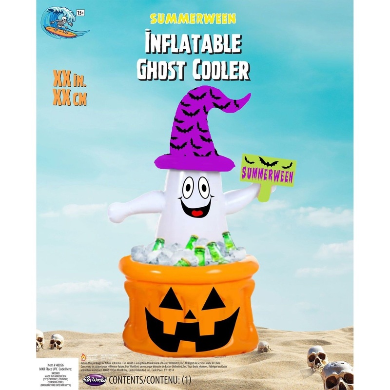 Summerween Inflatable Ghost Cooler, 39 x 23 Inches, 1 Count