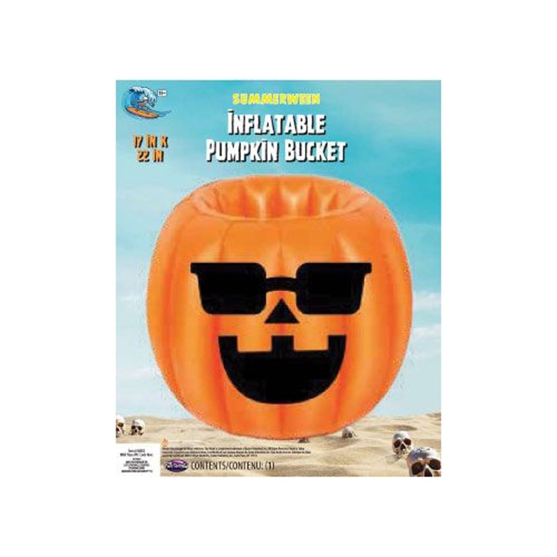Summerween Inflatable Pumpkin Bucket, 17 x 22 Inches, 1 Count