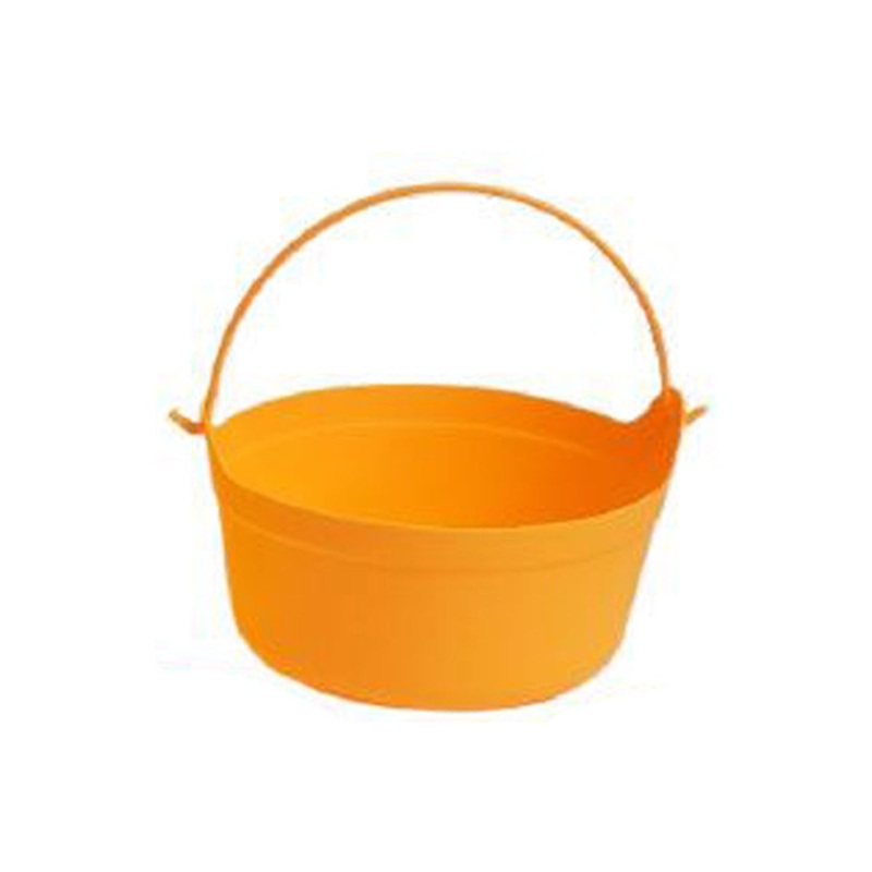 Summerween Orange Plastic Cauldron with Handle, 14 Inches, 1 Count