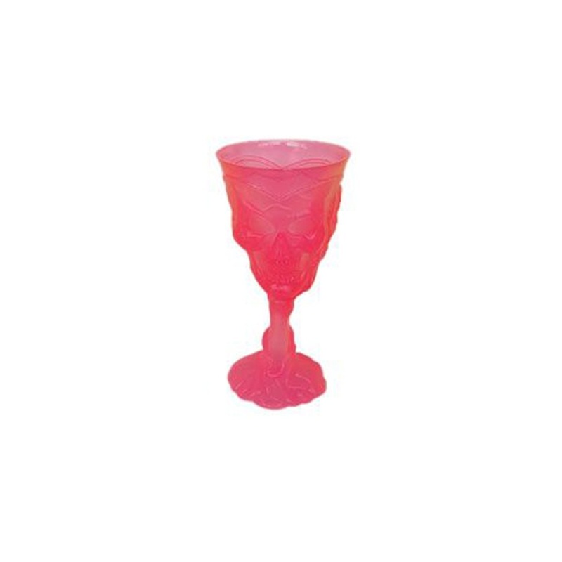 Summerween Pink Plastic Skull Goblet, 8.20 Oz, 1 Count