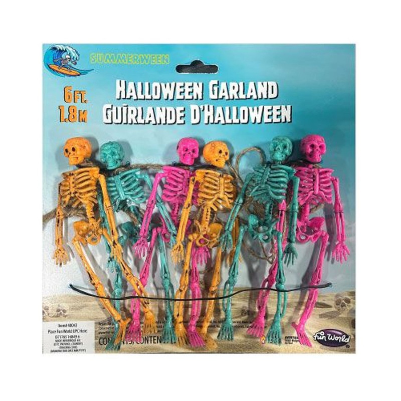 Summerween Rainbow Skeleton Garland, 72 Inches, 1 Count