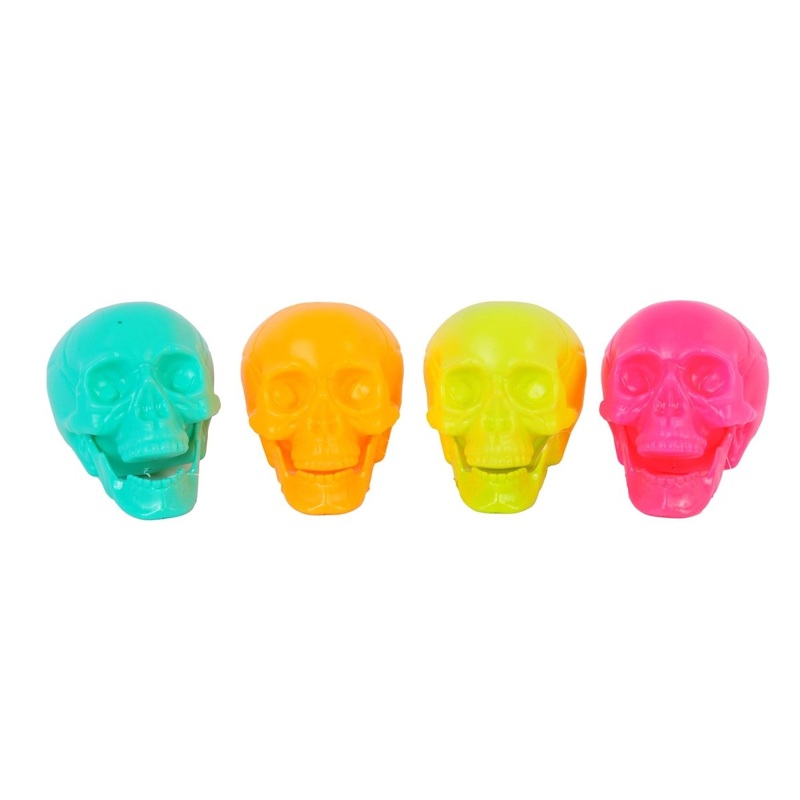 Summerween Skull Decoration, 4 Inches, Assortment, 1 Count