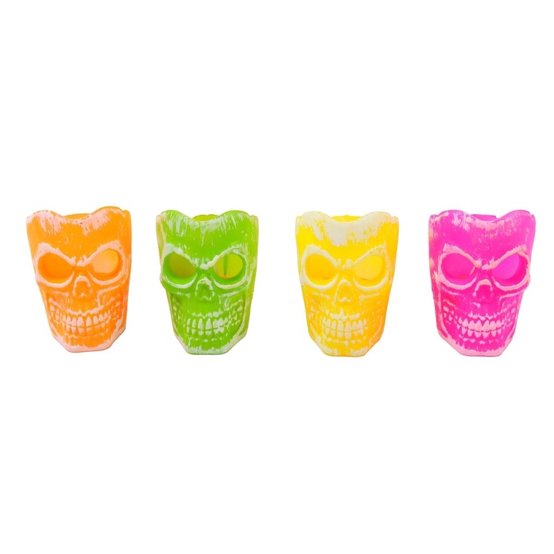 Summerween Skull Votive with Tea Light, Assortment, 1 Count