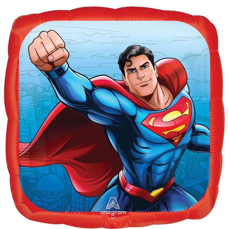 Superman Square Foil Balloon, DC Comics, 18 Inches, 1 Count