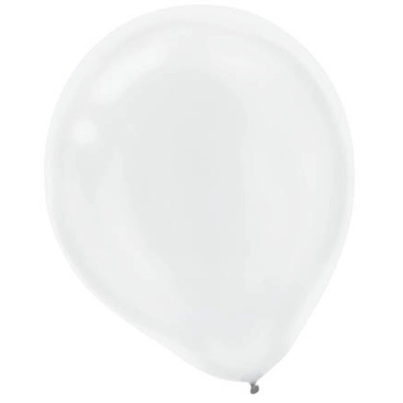 White Latex Balloons Pearlized, 12 Inches, 72 Count
