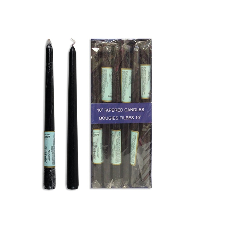 Black Tapered Candle, 10 Inches, 1 Count