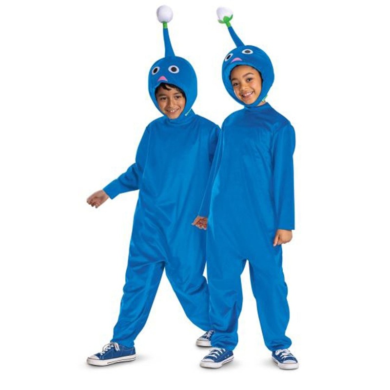Blue Pikmin Classic Costume for Kids, Nintendo, Jumpsuit and Headpiece S