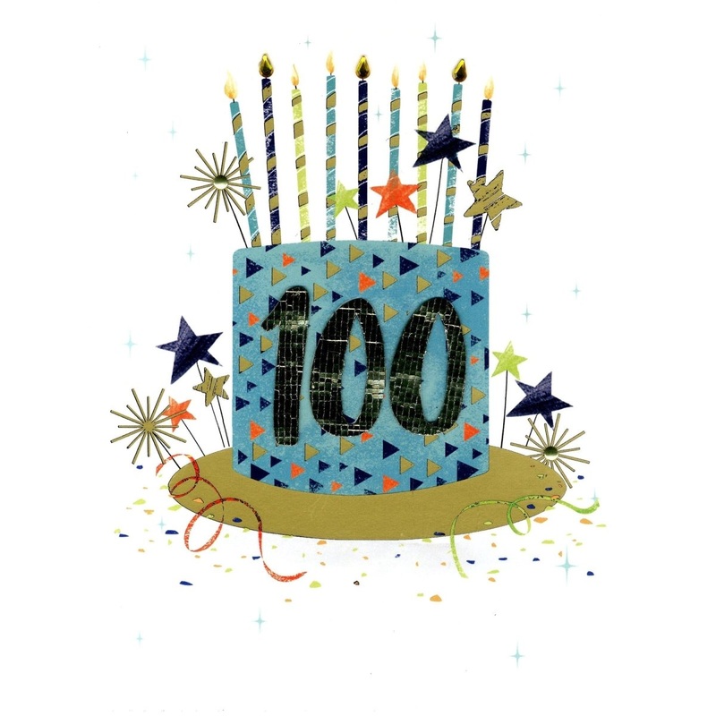 Giant 100th Birthday Card, 9 x 12 Inches, 1 Count