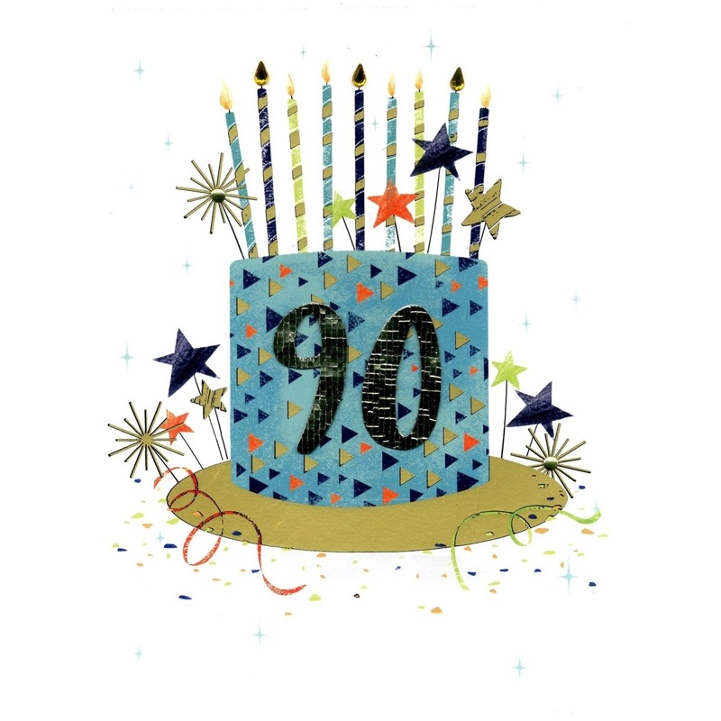 Giant 90th Birthday Card, 9 x 12 Inches, 1 Count