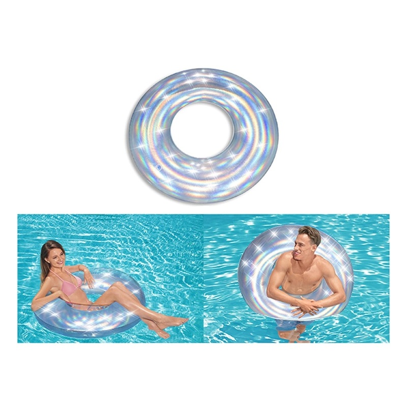 Iridescent Inflatable Swim Ring, 42 Inches, 1 Count