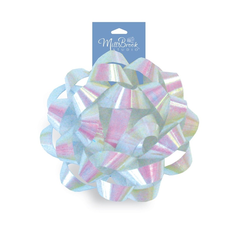 Iridescent White Gift Confetti Bow, 5 Inches, 1 Count